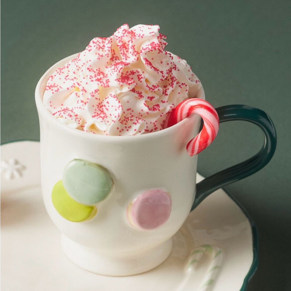 NWT Anthropologie Holifaye Stoneware Mug in Green.